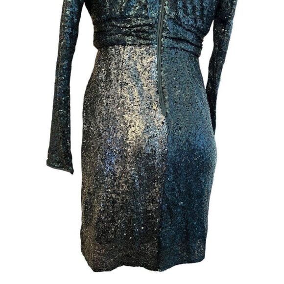 Donna Morgan Size 0 Green Sequin Mini Dress RTR - Picture 7 of 7